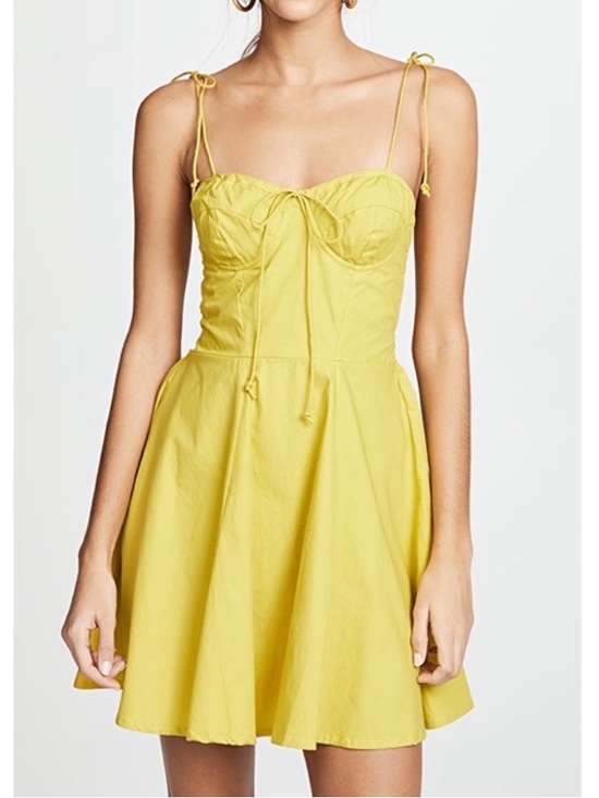 Cleobella Dresses & Skirts - Cleobella Lennon Tie Strap Sleeveless Corset Cotton Mini Dress Golden Yellow S